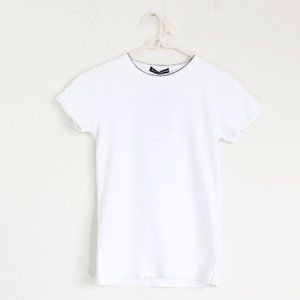 Brandy Melville Embroidered Neck Trim Top